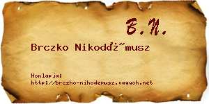 Brczko Nikodémusz névjegykártya